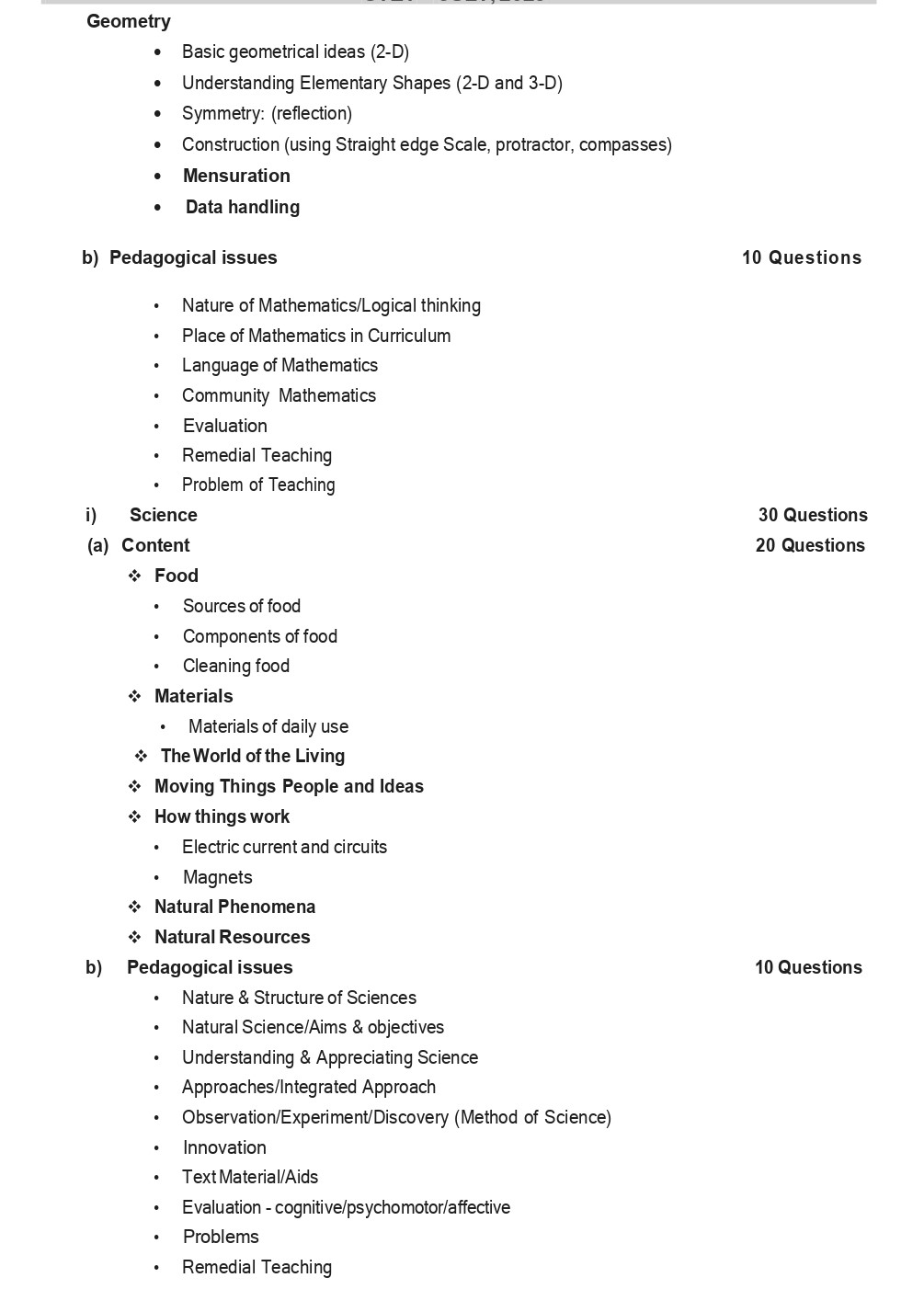 ctet syllabus 